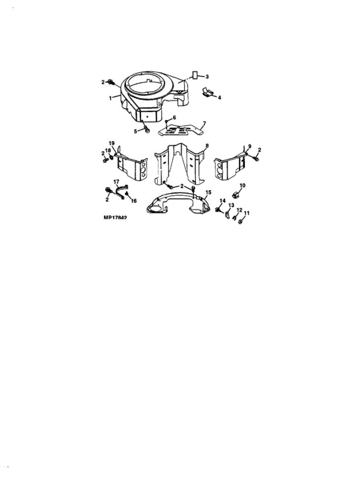 Engine Shrouds Diagram and Parts List for 351700-1114  Briggs and Stratton Engine